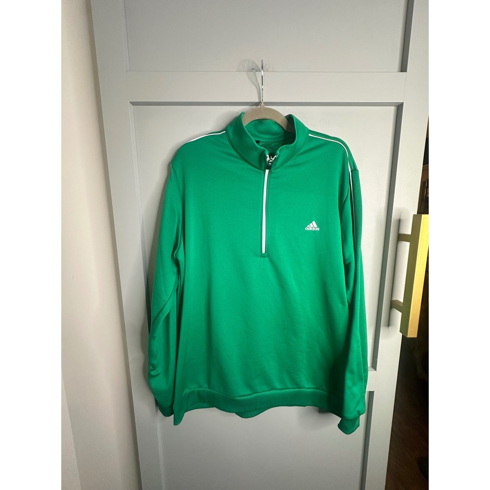 Adidas Golf Mens Green Quarter Zip Pullover Sweatshirt Z88203 Large